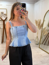 Cargar imagen en el visor de la galería, ROXANA - Top azul tirantes