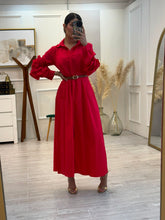 Cargar imagen en el visor de la galería, SERENA - Maxi vestido camisero rojo