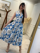 Cargar imagen en el visor de la galería, ILSE - Maxi vestido azul floral