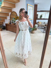 Cargar imagen en el visor de la galería, PAYTON - Vestido blanco con café