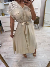 Cargar imagen en el visor de la galería, AZURA - Maxi vestido beige