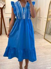 Cargar imagen en el visor de la galería, ELARA - Vestido midi azul