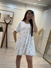 Cargar imagen en el visor de la galería, IRINA - Vestido corto blanco estampado