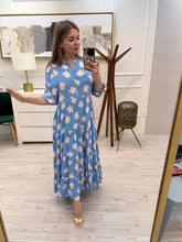 Cargar imagen en el visor de la galería, ARYA - Maxi vestido azul flores