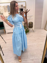 Cargar imagen en el visor de la galería, MADONNA - Maxi vestido azul claro