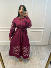 Cargar imagen en el visor de la galería, MELISANDE - Maxi vestido tinto