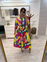 Cargar imagen en el visor de la galería, LIZBETH - Set blusa y falda estampado multicolor