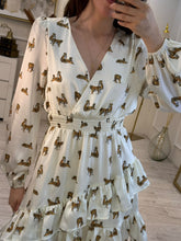 Cargar imagen en el visor de la galería, SIA - Vestido corto blanco felinos