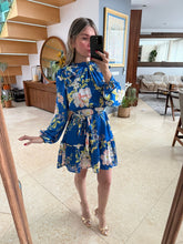 Cargar imagen en el visor de la galería, LOTUS - Vestido azul rey estampado