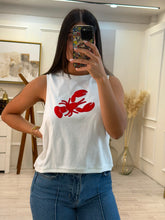 Cargar imagen en el visor de la galería, CINELLA - Crop top blanco langosta
