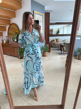 Cargar imagen en el visor de la galería, MILLY - Maxi vestido estampado azul