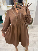 Cargar imagen en el visor de la galería, DALILA - Vestido café