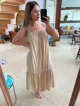 Cargar imagen en el visor de la galería, SAYDA - Maxi vestido beige