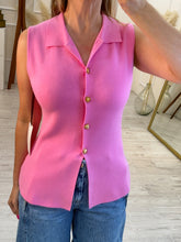 Cargar imagen en el visor de la galería, SUZETTE - Blusa rosa sin mangas