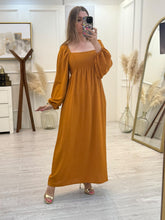 Cargar imagen en el visor de la galería, FIDELA - Maxi vestido mostaza