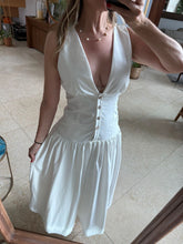 Cargar imagen en el visor de la galería, CHELY - Maxi vestido blanco sin mangas