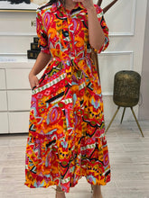 Cargar imagen en el visor de la galería, MONICA - Maxi vestido estampado multicolor