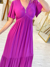 Cargar imagen en el visor de la galería, GRETCHEN - Maxi vestido violeta