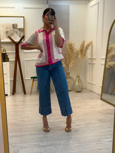 Cargar imagen en el visor de la galería, MISSY - Camisa de punto fucsia con hueso