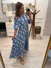 Cargar imagen en el visor de la galería, ARYA - Maxi vestido azul flores