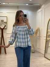 Cargar imagen en el visor de la galería, ERIKA - Blusa azul cuadros