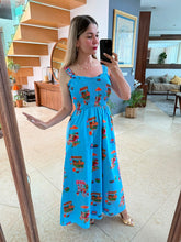 Cargar imagen en el visor de la galería, ROSABELLE - Maxi vestido azul estampado