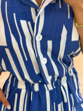 Cargar imagen en el visor de la galería, JANIS - Palazzo estampado azul con blanco
