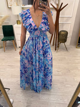 Cargar imagen en el visor de la galería, NADINE - Maxi vestido estampado azul