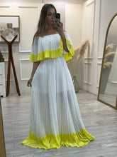 Cargar imagen en el visor de la galería, ALORA - Maxi vestido blanco con amarillo