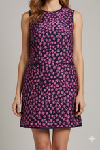 Cargar imagen en el visor de la galería, FERLAH - Vestido corto rosa con estampado floral. Sin mangas y corte recto.