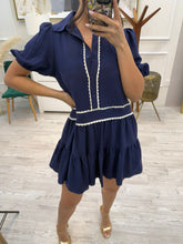 Cargar imagen en el visor de la galería, MARISSA - Vestido corto azul marino