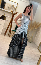 Cargar imagen en el visor de la galería, AUBREY - Maxi vestido bicolor polka dots