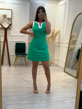 Cargar imagen en el visor de la galería, GERALDINE - Vestido corto menta con blanco