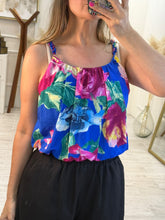 Cargar imagen en el visor de la galería, AGNES - Blusa azul rey estampada