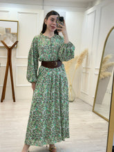 Cargar imagen en el visor de la galería, ROSALYN - Maxi vestido estampado verde