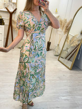 Cargar imagen en el visor de la galería, GWEN - Maxi vestido estampado verde