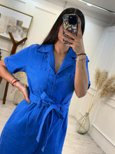 Cargar imagen en el visor de la galería, ROBERTA - Palazzo azul manga corta