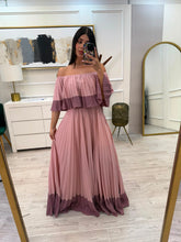 Cargar imagen en el visor de la galería, ANAHI - Maxi vestido rosa con lila