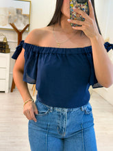 Cargar imagen en el visor de la galería, ROMOALDA - Blusa azul petroleo