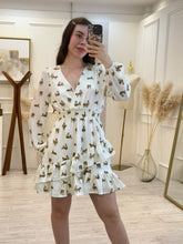 Cargar imagen en el visor de la galería, SIA - Vestido corto blanco felinos