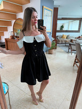 Cargar imagen en el visor de la galería, HUMBERTA - Vestido corto negro con blanco