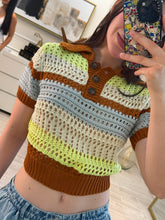 Cargar imagen en el visor de la galería, CLEMENCE - Blusa de punto multicolor