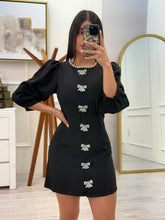 Cargar imagen en el visor de la galería, ZOE - Vestido corto negro moños