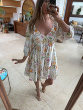 Cargar imagen en el visor de la galería, ELNORA - Vestido blanco estampado tropical