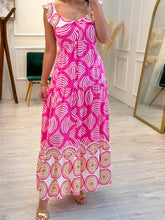Cargar imagen en el visor de la galería, EVANY - Maxi vestido estampado fucsia
