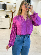 Cargar imagen en el visor de la galería, FRANCELIA - Blusa violeta estampada