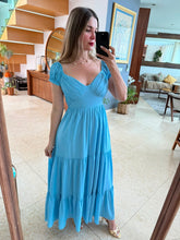 Cargar imagen en el visor de la galería, FRANCINE - Maxi vestido azul