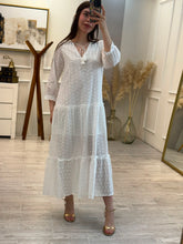 Cargar imagen en el visor de la galería, BENEDICTA - Maxi vestido blanco
