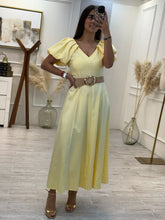 Cargar imagen en el visor de la galería, FORTUNATA - Maxi vestido amarillo mangas