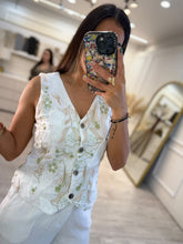 Cargar imagen en el visor de la galería, TETIS – Set crema bordado de chaleco y pantalón